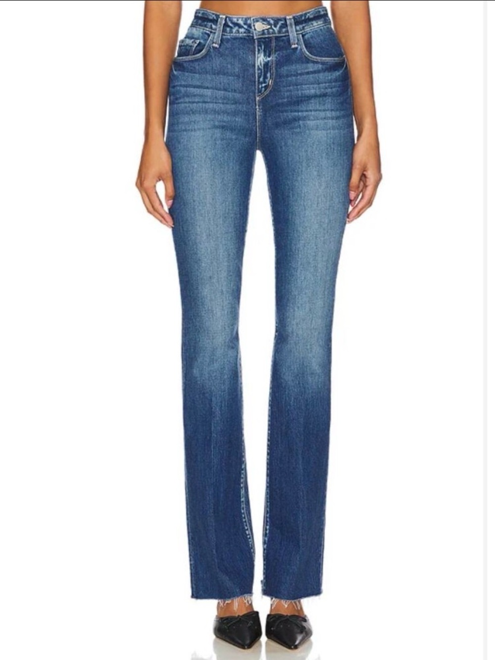 L'AGENCE Women's Ruth Straight Leg Jeans in Medium Blue Wash 25